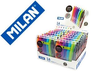 Boligrafo Milan P1 Retractil 1 mm Touch Mini Estuche de 7 Unidades Colores Surtidos Expositor de 14