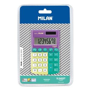 Blister Calculadora 8 Digitos Milan Pocket Sunset Turquesa/amarillo