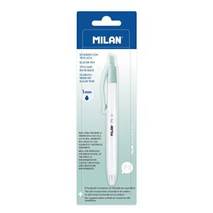 Boligrafo Milan P1 + Retractil 1 mm Antibacteriano Tinta Azul Blister 1 uds
