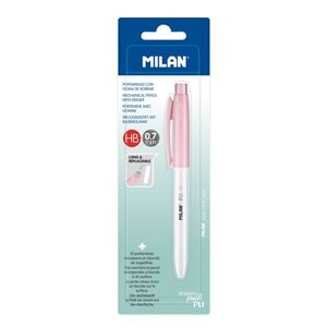 Portaminas con Goma Milan Pl1 Antibacteriano 0,7 mm Hb Rosa Blister