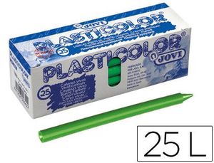 Lapices Cera Jovi Plasticolor Unicolor Verde Claro Caja de 25 Unidades