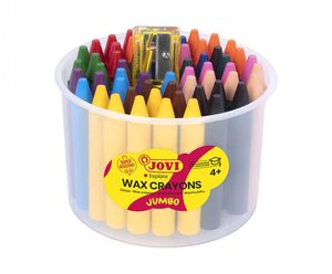 Wax Crayons Jumbo Bote 60 Ceras Colores Surtidos + 1 Sacapuntas