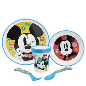 Set Easy 5 Piezas Vajilla Antideslizante Stor Premium Mickey Mouse Bicolor