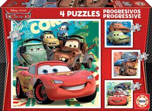 Maletin con 4 Puzzles Progresivos Educa Cars 2