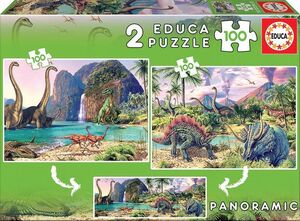 Puzzle Doble Educa Dino World 2X100 Piezas