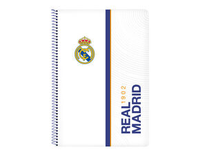 Cuaderno Espiral Safta Folio 80 H 60 Gr Cuadro 4 mm Tapa Extradura Real Madrid 1 Equipacion 21/22
