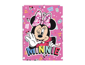 Carpeta Gomas Carton Folio Solapas Safta Minnie Mouse Lucky 260X25X335 mm