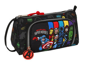 Bolso Escolar Portatodo Safta con Bolsillo Desplegable Lleno Avengers Super Heroes 110X200X85 mm