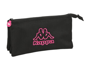Bolso Escolar Portatodo Safta Triple Cremallera Kappa Black And Pink 120X220X30 mm
