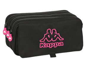 Bolso Escolar Portatodo Safta Triple Cremallera Kappa Black And Pink 100X215X80 mm
