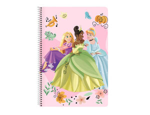 Cuaderno Espiral Safta Folio 80 H 60 Gr Cuadro 4 mm Tapa Extradura Princesas Disney Magical
