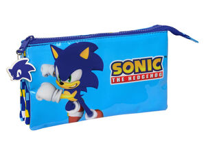 Bolso Escolar Portatodo Safta Triple Sonic The Hedgehog Speed 120X220X30 mm