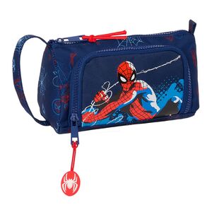 Bolso Escolar Portatodo Safta con Bolsillo Desplegable Spiderman Neon 85X200X110 mm