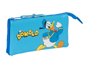 Bolso Escolar Portatodo Safta Triple Donald Duck 30X220X120 mm