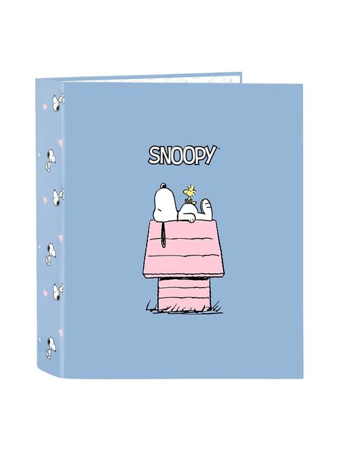Carpeta Carton Folio 4 Anillas Safta Lomo Ancho Snoopy