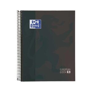 Cuaderno Espiral Europeanbook 5 5X5 mm A4+ 120 Hj T/e Oxford Classic Negro