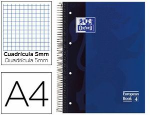 Cuaderno Espiral Europeanbook 1 5X5 mm A4 80 Hj 90 Gr Oxford Classic Azul