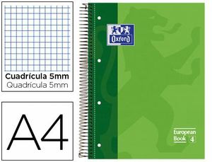 Cuaderno Espiral Europeanbook 1 5X5 mm A4 80 Hj 90 Gr Oxford Classic Verde