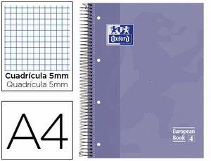 Cuaderno Espiral Europeanbook 1 5X5 mm A4 80 Hj 90 Gr Oxford Classic Lila