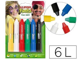 Maquillaje Alpino Fiesta Blister 6 Barritas Colores Surtidos