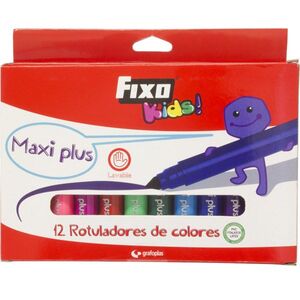 Rotuladores Escolares Maxiplus Fixo Kids Caja 12 Colores Surtidos