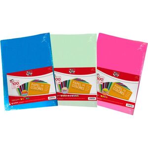 Paquete Papel Colores Pastel Surtidos A4 80 G Fixo 100 Hj