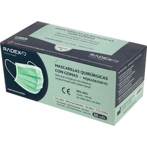 Caja 50 Mascarillas Quirurgicas Iir Radex Verde