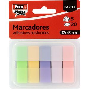Marcadores Banderitas Adhesivas Traslucidas Fixo Colores Pastel 12X45 mm