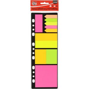 Marcadores Banderitas Fixo Papel Colores Fluorescentes Surtidos Blister 11X25