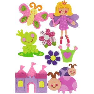 Set Figuras Goma Eva 3D Purpurina Princesas 2