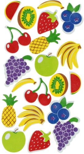 Set Figuras Goma Eva Adhesivas Frutas