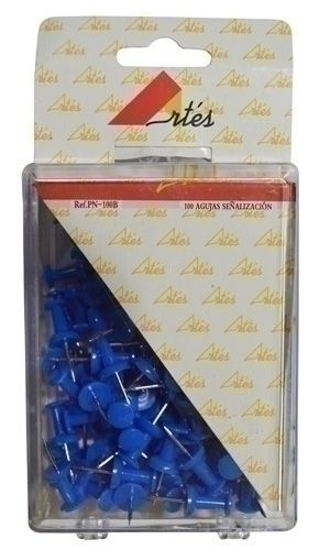 Aguja Señalizadora Push-Pin Artes Caja de 100 Azules
