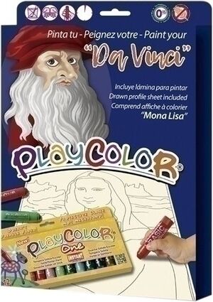 Tempera Instant Solida Playcolor One 10Gr. Pinta tu Da Vinci Estuche de 12 Colores (Incluye Lamina para Pintar)