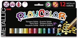 Tempera Instant Solida Playcolor One Caja 12 Barras Colores Metalizados Surtidos