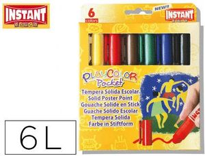Tempera Solida Playcolor Pocket Escolar Caja 6 Barras 5 Gr Colores Surtidos
