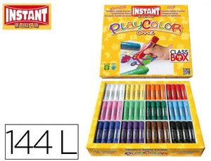 Tempera Solida en Barra Playcolor Escolar Caja de 144Unidades 12 Colores  Surtidos. Témperas escolares para niños . La Superpapelería