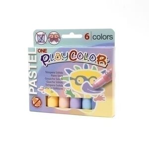 Tempera Solida Playcolor Pastel 10Gr. Estuche de 6 Colores