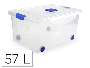 Contenedor Plastico Plasticforte N 5 Transparente con Tapa Capacidad 57 L