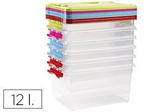 Caja Multiusos Plastico 12 L N 9 Tapa de Color con Asa 340X270X180 mm