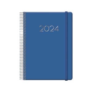 Agenda Espiral Dohe 15X21 cm Dia Pagina Denver Azul Marino 2024