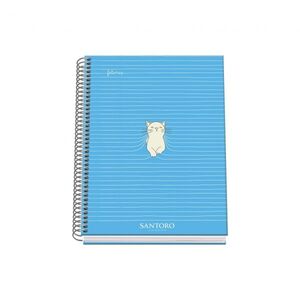 Cuaderno Espiral 5X5 mm A5 100 Hj 90 Gr T/d Santoro Felines Azul