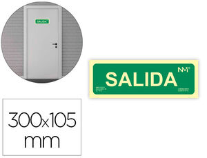 Pictograma Archivo 2000 Salida Pvc Verde Luminiscente 300X105 mm Pack de 2 Unidades
