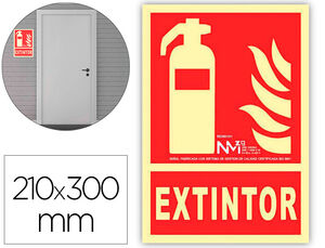 Pictograma Archivo 2000 Extintor Pvc Rojo Luminiscente 210X300 mm