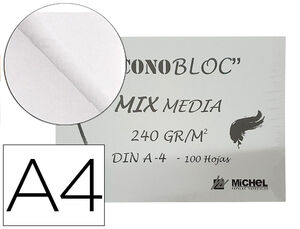 Bloc Dibujo Multitecnicas Michel Econobloc Mix Media Din A4 Encolado 100 Hojas 240 Gr 210X297 mm