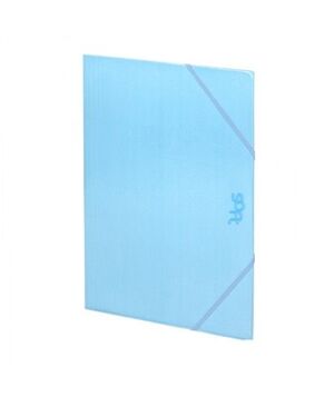 Carpeta Solapas y Gomas Fº Carton Brillo Soft Azul