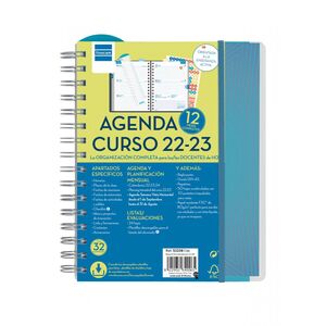 Agenda Espiral Docente Finocam 4º Semana Vista Horizontal Azul 2022/2023