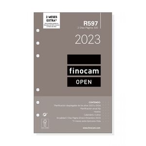 Recambio Anual Finocam Open 500 2 Dia Pagina R597 2023