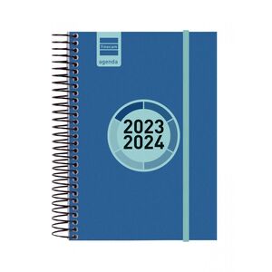 Agenda Espiral Escolar Finocam E8 Dia Pagina Label Azul Cobalto 2023/2024