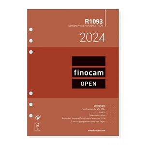 Recambio Anual Finocam Open 1000 Semana Vista Apaisado R1093 2024