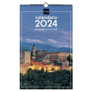 Calendario Pared Espiral 25X40 Ciudades Finocam 2024